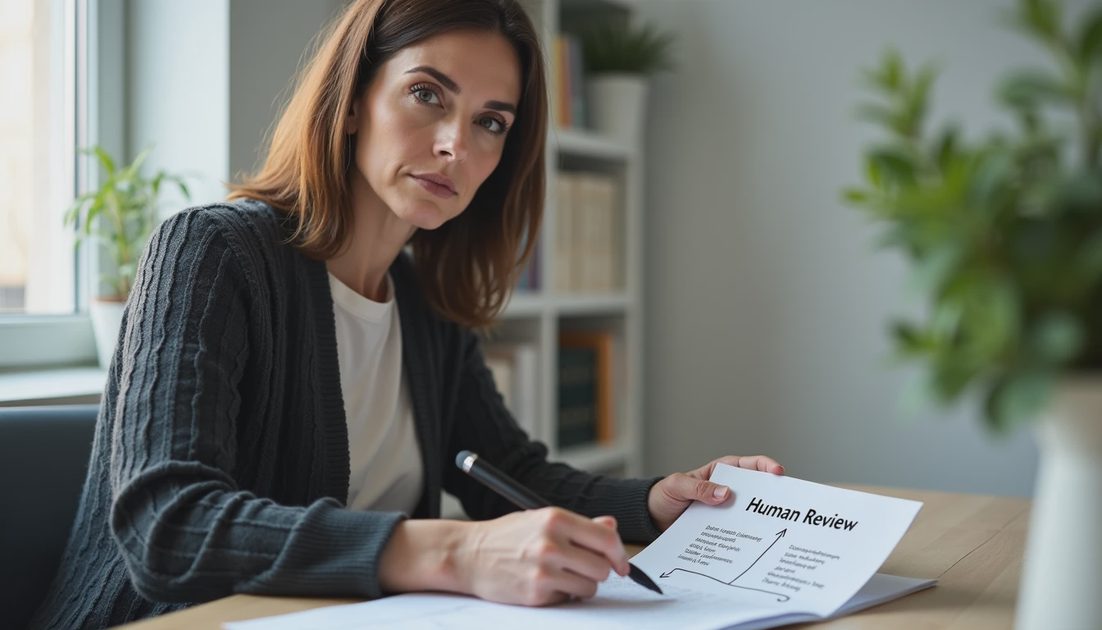 Practice manager reviewing human review ownership in AI workflow redesign