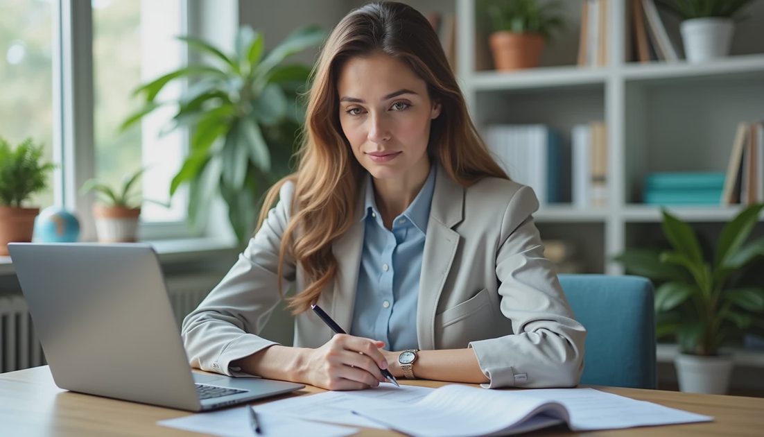 Operations professional completing one-page AI decision record