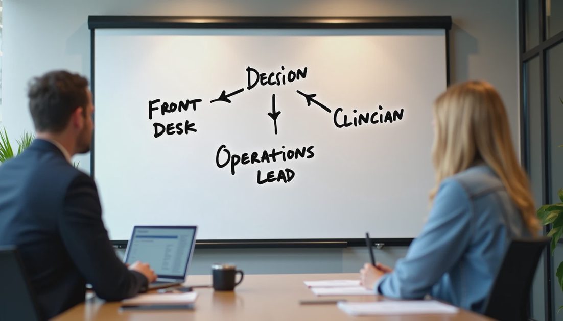 Role and decision ownership map for AI workflow in behavioral health practice