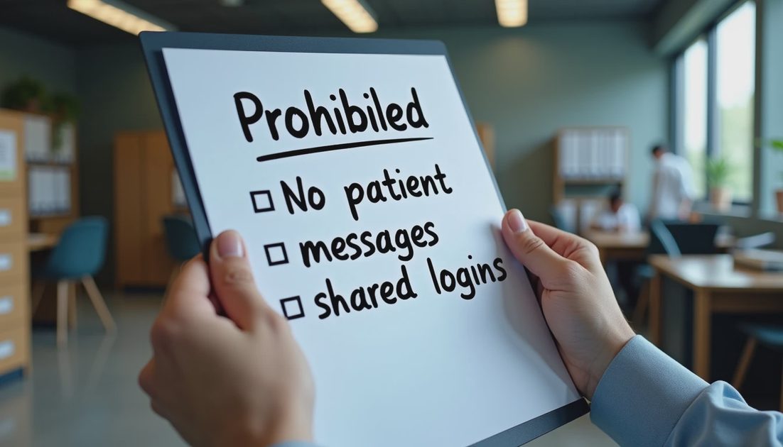 Explicit blocked items list for AI pilot in small practice