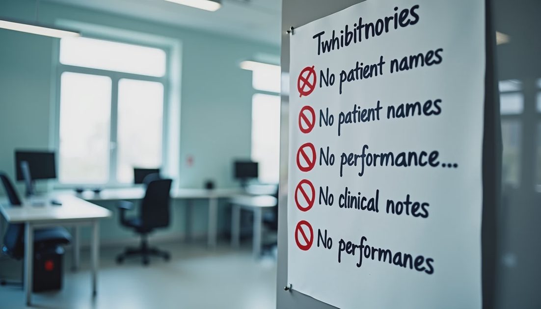 Prohibited content list for AI-assisted internal communications