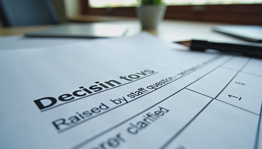 Decision record updated after staff raised clarifying question