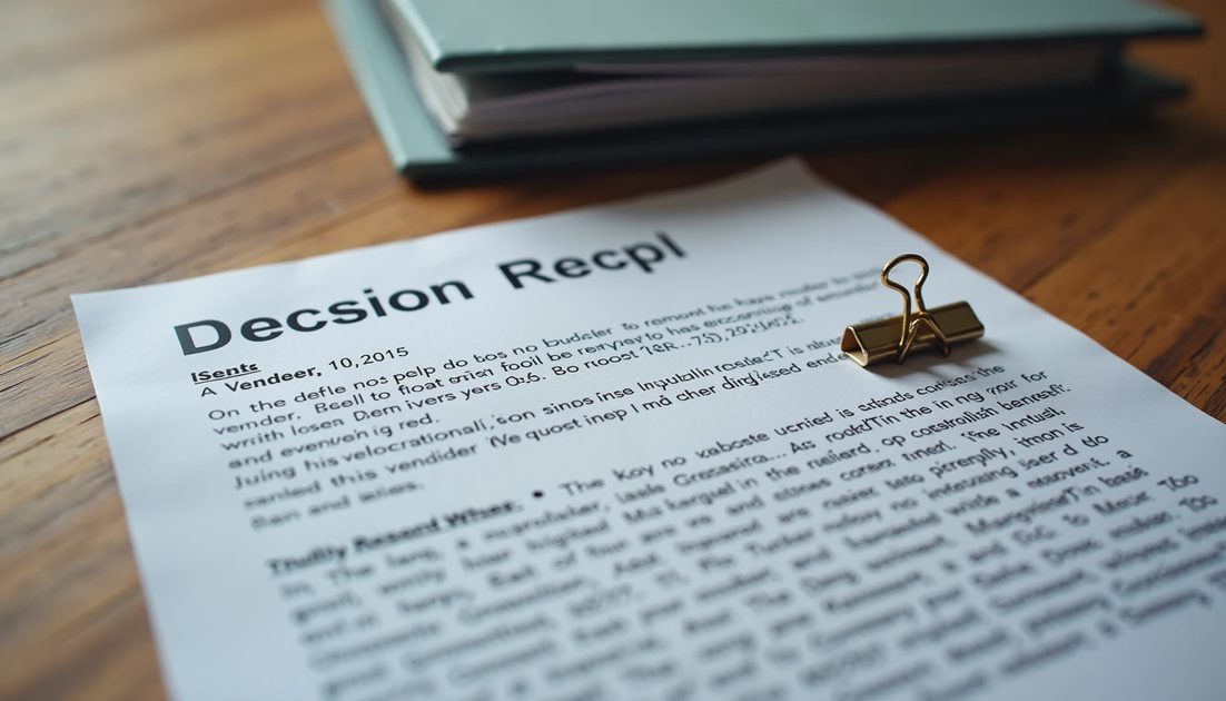 Vendor retention answer stored with practice decision record